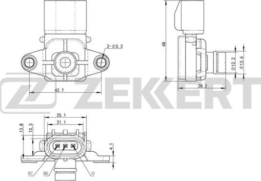 Zekkert SE-2007 - Датчик потоку, маси повітря autozip.com.ua
