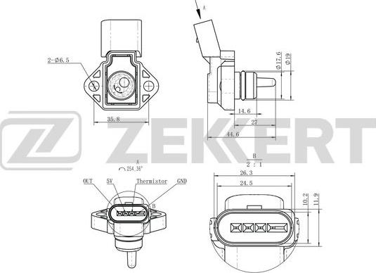 Zekkert SE-2014 - Датчик потоку, маси повітря autozip.com.ua