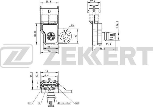 Zekkert SE-2016 - Датчик потоку, маси повітря autozip.com.ua