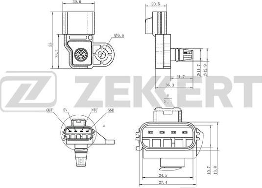 Zekkert SE-2013 - Датчик потоку, маси повітря autozip.com.ua