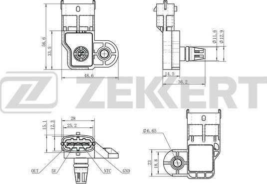 Zekkert SE-2024 - Датчик потоку, маси повітря autozip.com.ua