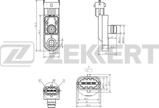 Zekkert SE-2020 - Датчик потоку, маси повітря autozip.com.ua