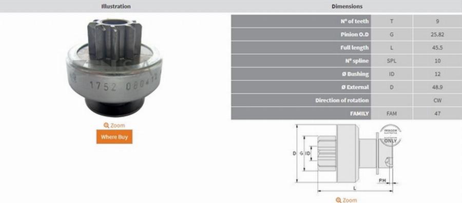 ZEN ZN1752 - Стартер autozip.com.ua