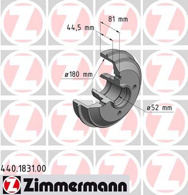 Zimmermann 440.1831.00 - Гальмівний барабан autozip.com.ua