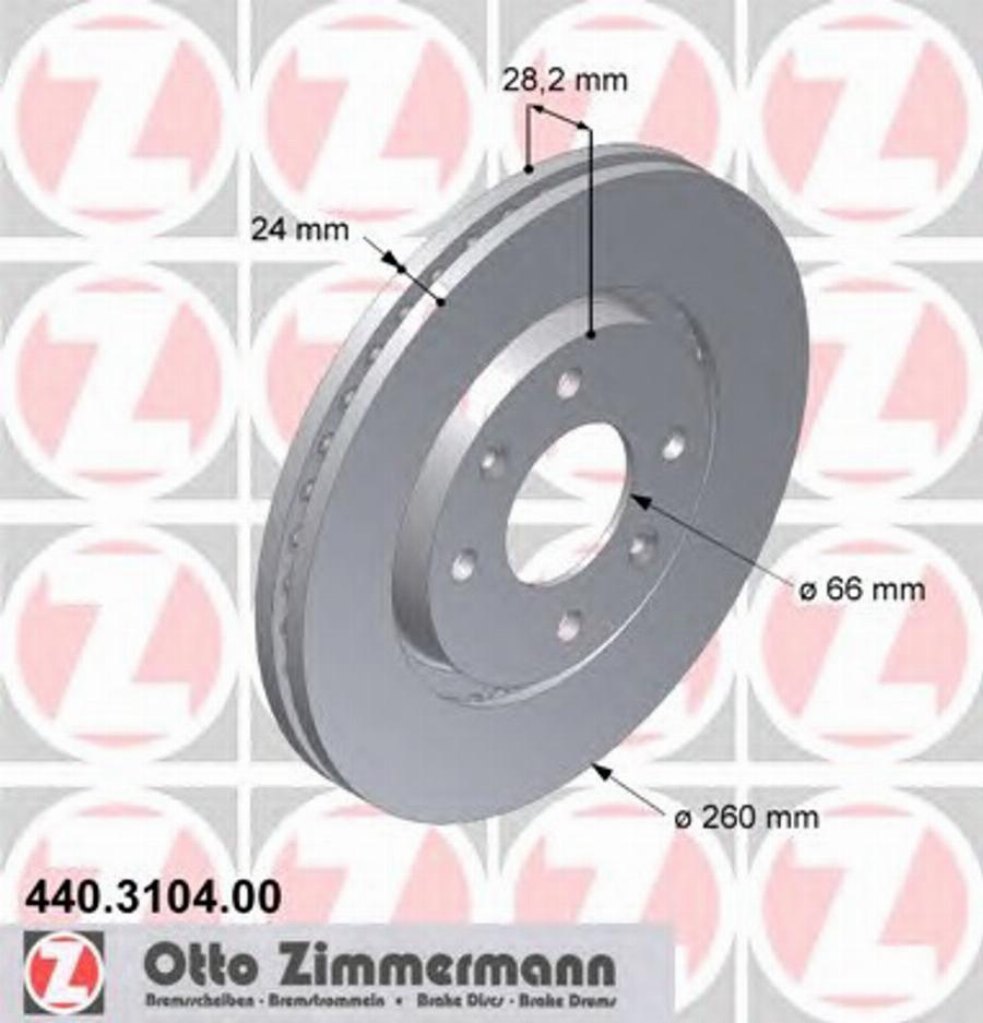 Zimmermann 440.3104.00 - Гальмівний диск autozip.com.ua