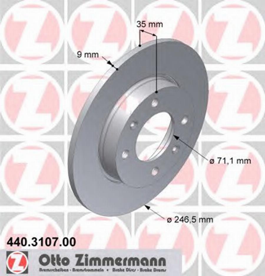 Zimmermann 440 3107 00 - Гальмівний диск autozip.com.ua