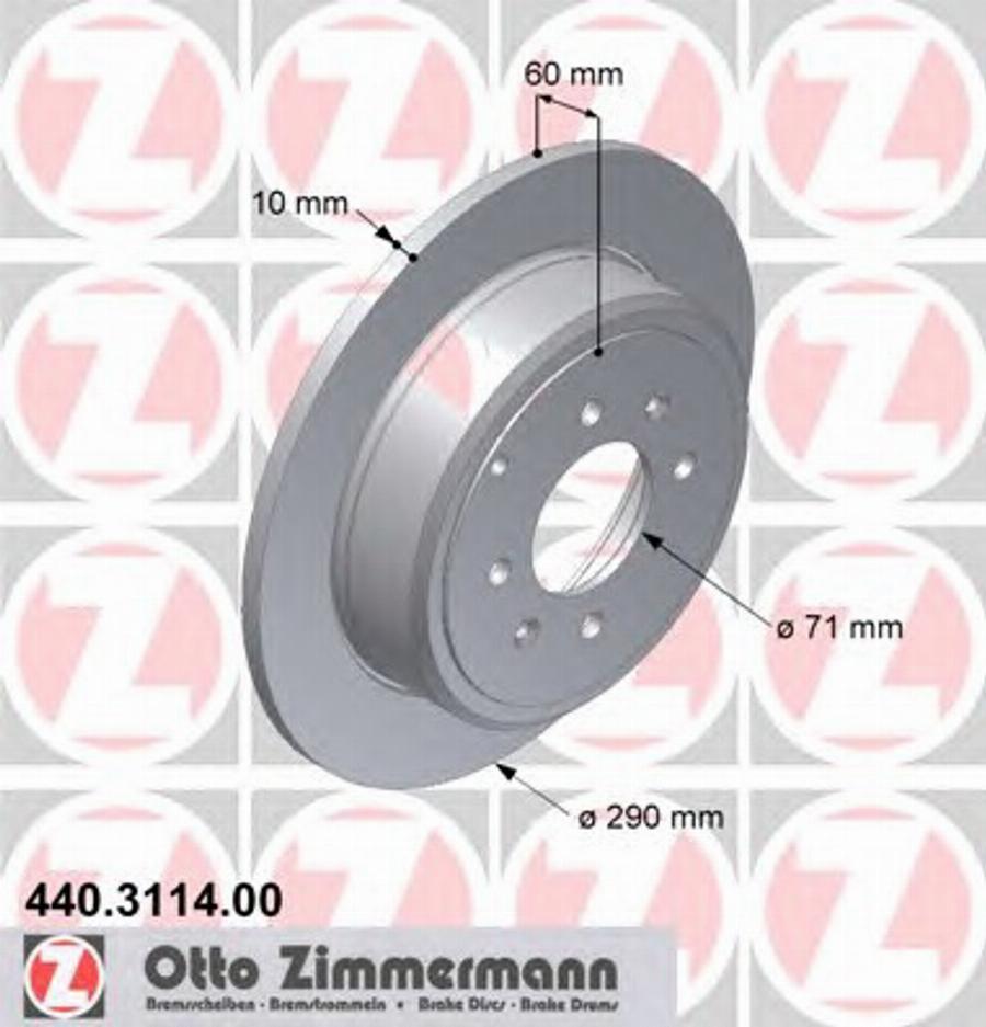 Zimmermann 440.3114.00 - Гальмівний диск autozip.com.ua