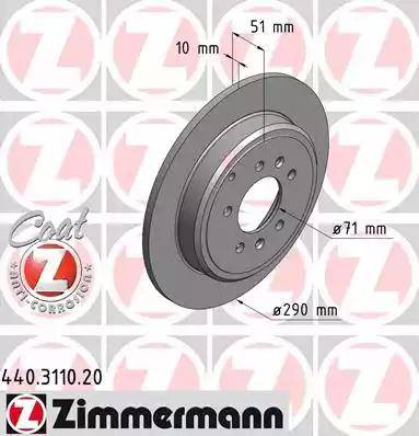 Zimmermann 440.3110.20 - Гальмівний диск autozip.com.ua