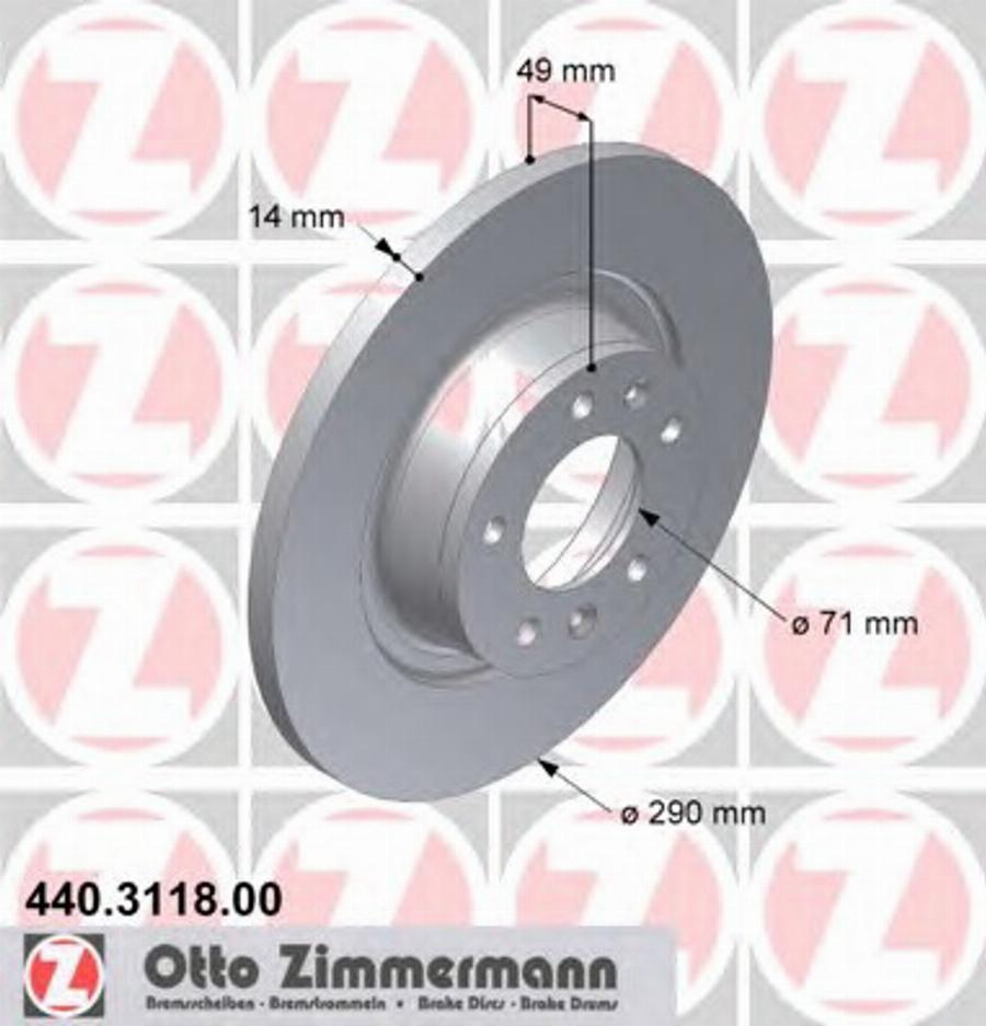 Zimmermann 440.3118.00 - Гальмівний диск autozip.com.ua