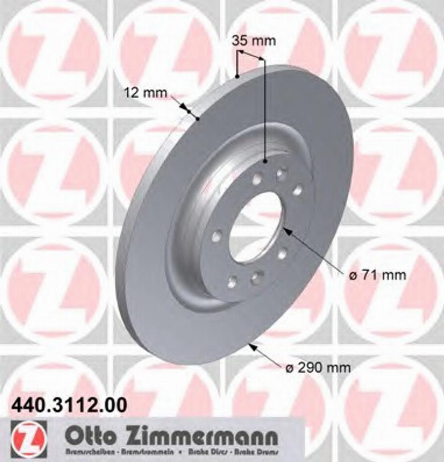 Zimmermann 440.3112.00 - Гальмівний диск autozip.com.ua