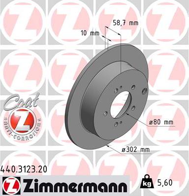 Zimmermann 440.3123.20 - Гальмівний диск autozip.com.ua