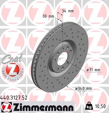 Zimmermann 440.3127.52 - Гальмівний диск autozip.com.ua