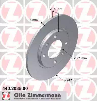 Zimmermann 440.2035.00 - Гальмівний диск autozip.com.ua