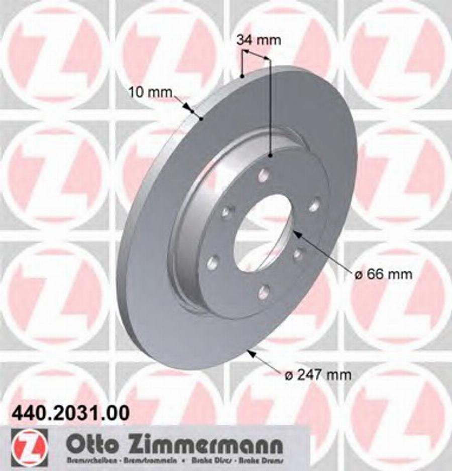 Zimmermann 440 2031 00 - Гальмівний диск autozip.com.ua