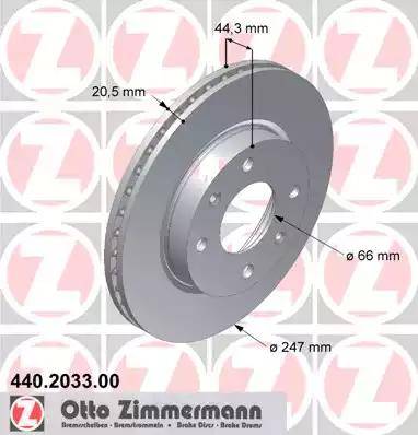 Zimmermann 440.2033.00 - Гальмівний диск autozip.com.ua