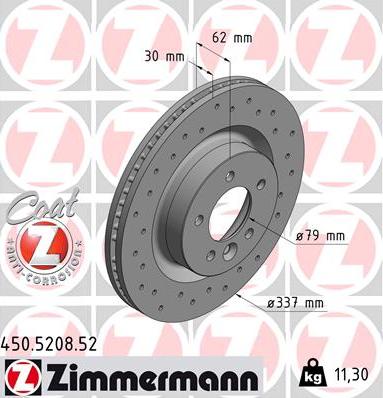 Zimmermann 450.5208.52 - Гальмівний диск autozip.com.ua
