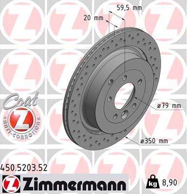 Zimmermann 450.5203.52 - Гальмівний диск autozip.com.ua