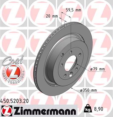 Zimmermann 450.5203.20 - Гальмівний диск autozip.com.ua