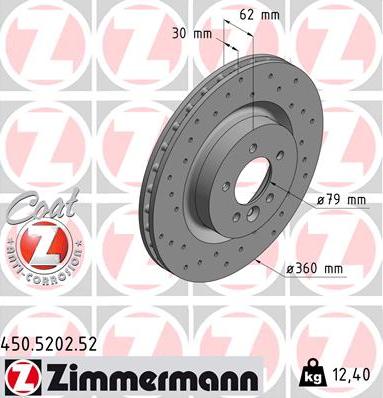 Zimmermann 450.5202.52 - Гальмівний диск autozip.com.ua