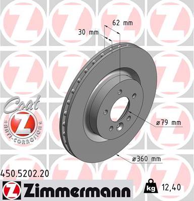 Zimmermann 450.5202.20 - Гальмівний диск autozip.com.ua