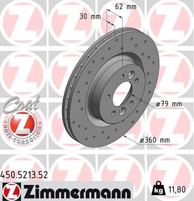 Zimmermann 450.5213.52 - Гальмівний диск autozip.com.ua