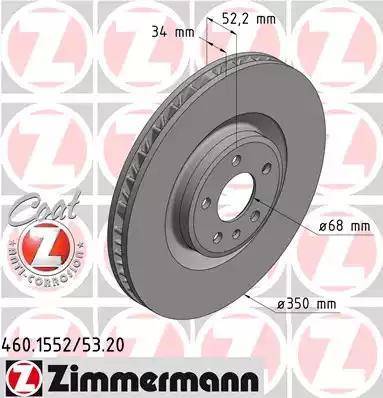 Zimmermann 460.1553.20 - Гальмівний диск autozip.com.ua