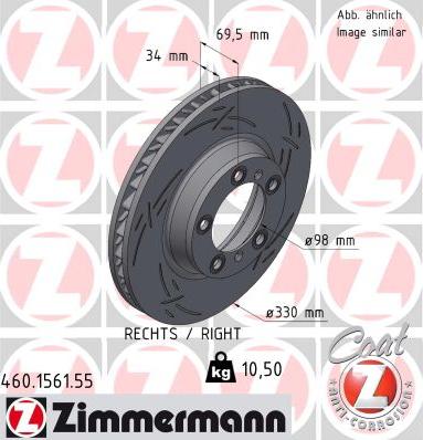 Zimmermann 460.1561.55 - Гальмівний диск autozip.com.ua