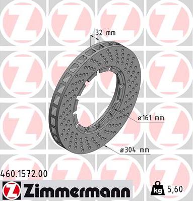 Zimmermann 460.1572.00 - Гальмівний диск autozip.com.ua