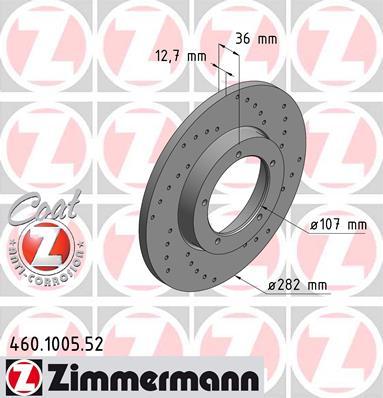 Zimmermann 460.1005.52 - Гальмівний диск autozip.com.ua