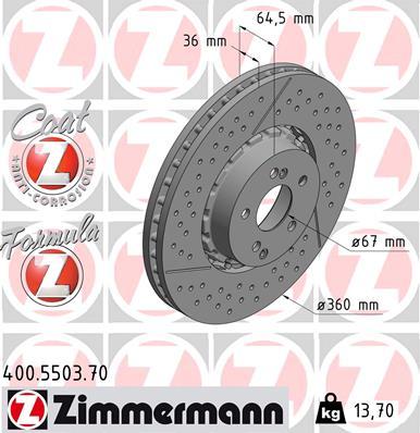 Zimmermann 400.5503.70 - Гальмівний диск autozip.com.ua
