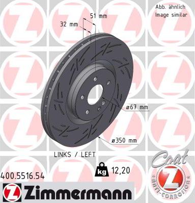 Zimmermann 400.5516.54 - Гальмівний диск autozip.com.ua