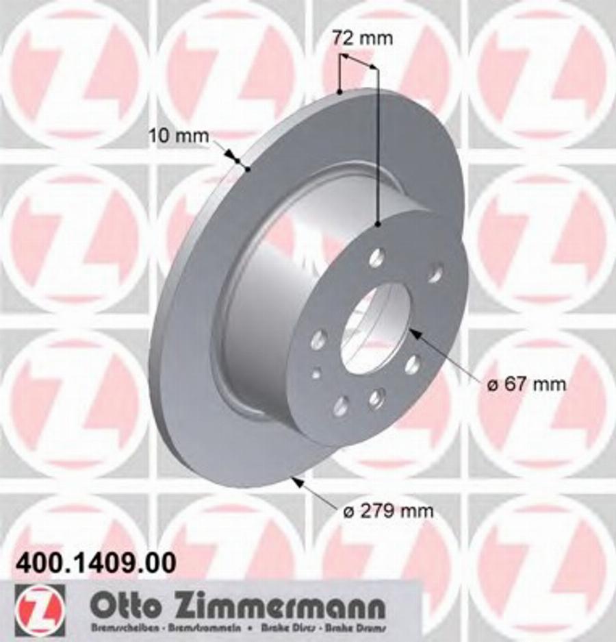 Zimmermann 400 1409 00 - Гальмівний диск autozip.com.ua