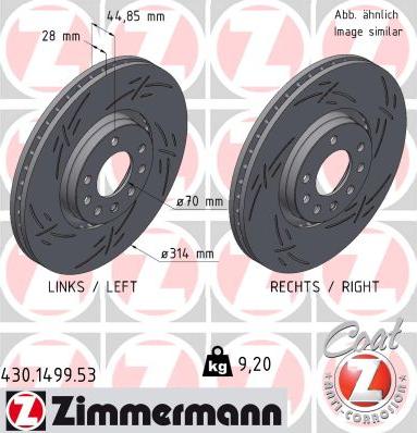Zimmermann 430.1499.53 - Гальмівний диск autozip.com.ua