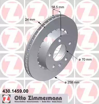 Zimmermann 430.1459.00 - Гальмівний диск autozip.com.ua