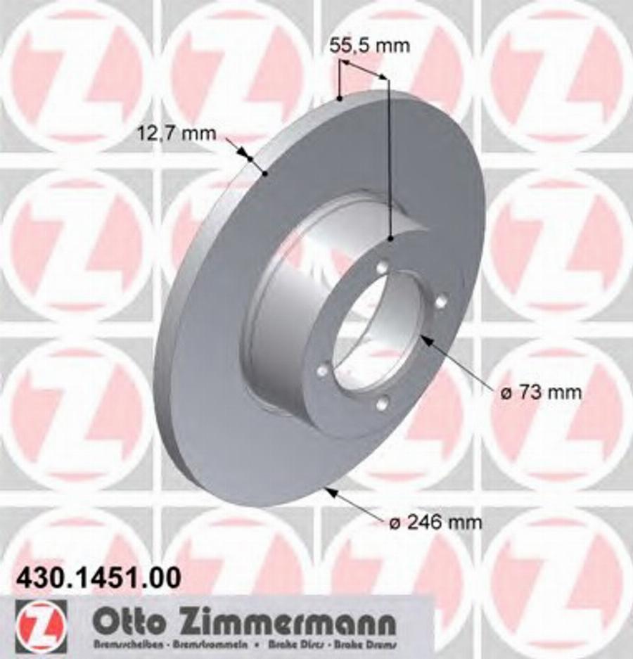 Zimmermann 430 1451 00 - Гальмівний диск autozip.com.ua