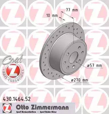 Zimmermann 430.1464.52 - Гальмівний диск autozip.com.ua