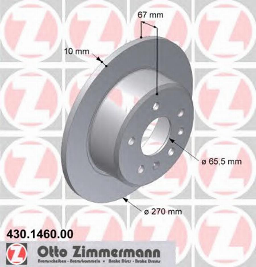 Zimmermann 430 1460 00 - Гальмівний диск autozip.com.ua
