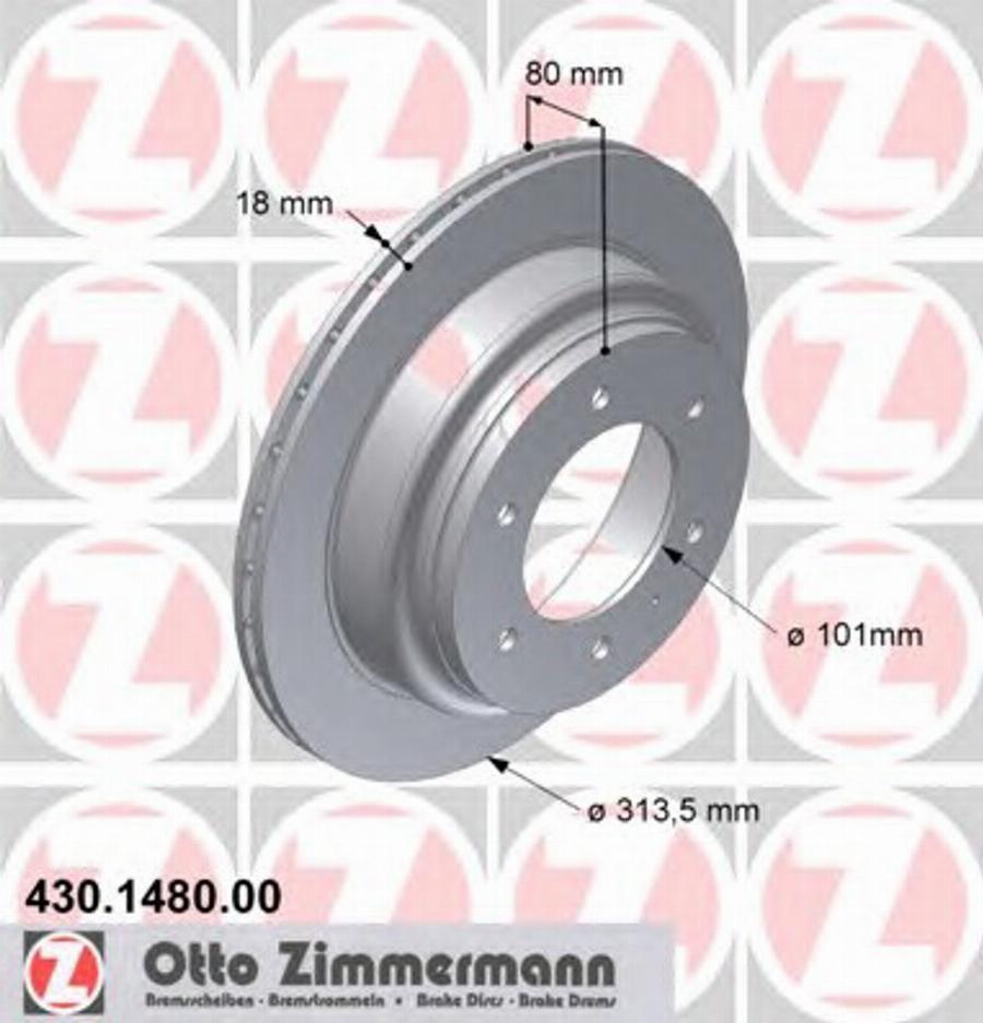 Zimmermann 430 1480 00 - Гальмівний диск autozip.com.ua