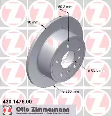 Zimmermann 430.1476.00 - Гальмівний диск autozip.com.ua