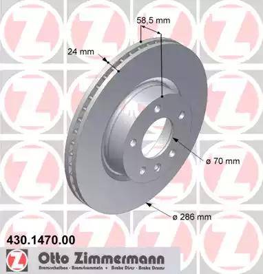 Zimmermann 430.1470.00 - Гальмівний диск autozip.com.ua