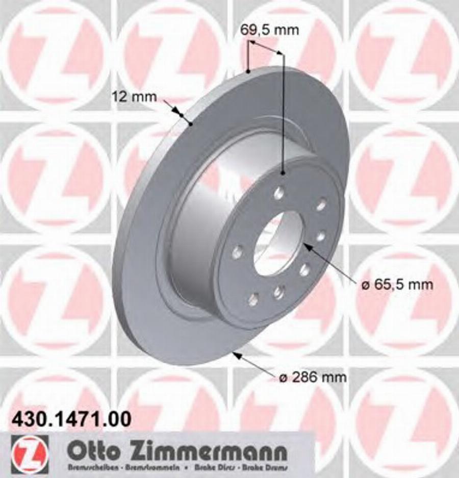 Zimmermann 430 1471 00 - Гальмівний диск autozip.com.ua