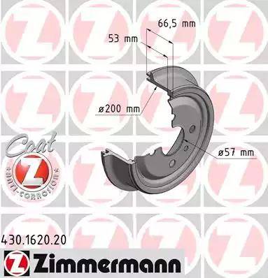 Zimmermann 430.1620.20 - Гальмівний барабан autozip.com.ua