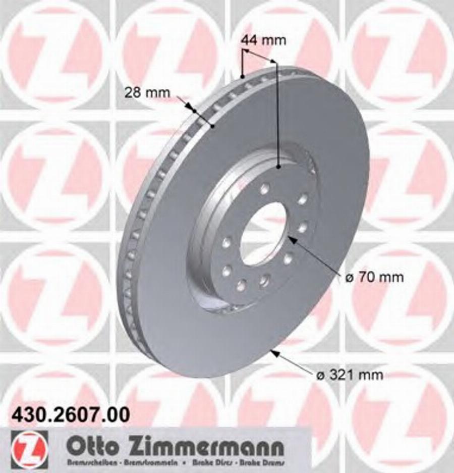 Zimmermann 430.2607.00 - Гальмівний диск autozip.com.ua