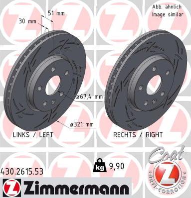 Zimmermann 430.2615.53 - Гальмівний диск autozip.com.ua