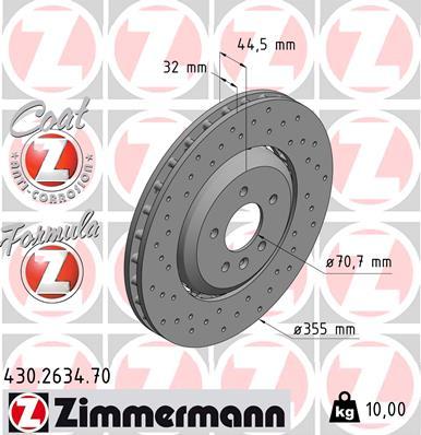 Zimmermann 430.2634.70 - Гальмівний диск autozip.com.ua