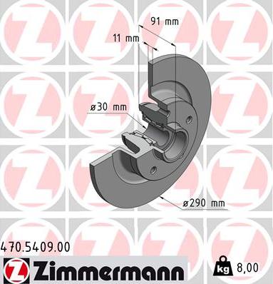 Zimmermann 470.5409.00 - Гальмівний диск autozip.com.ua