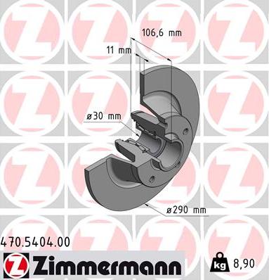 Zimmermann 470.5404.00 - Гальмівний диск autozip.com.ua