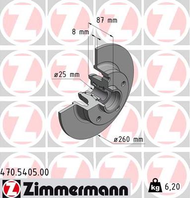 Zimmermann 470.5405.00 - Гальмівний диск autozip.com.ua