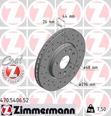 Zimmermann 470.5406.52 - Гальмівний диск autozip.com.ua