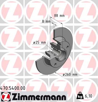 Zimmermann 470.5400.00 - Гальмівний диск autozip.com.ua